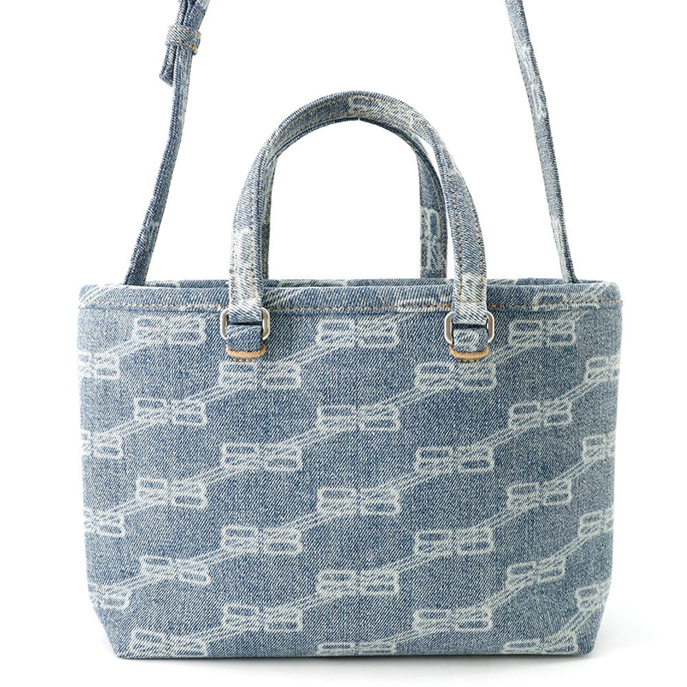 Balenciaga Handbag Signature Monogram Denim Shoulder Bag